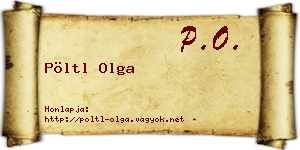 Pöltl Olga névjegykártya